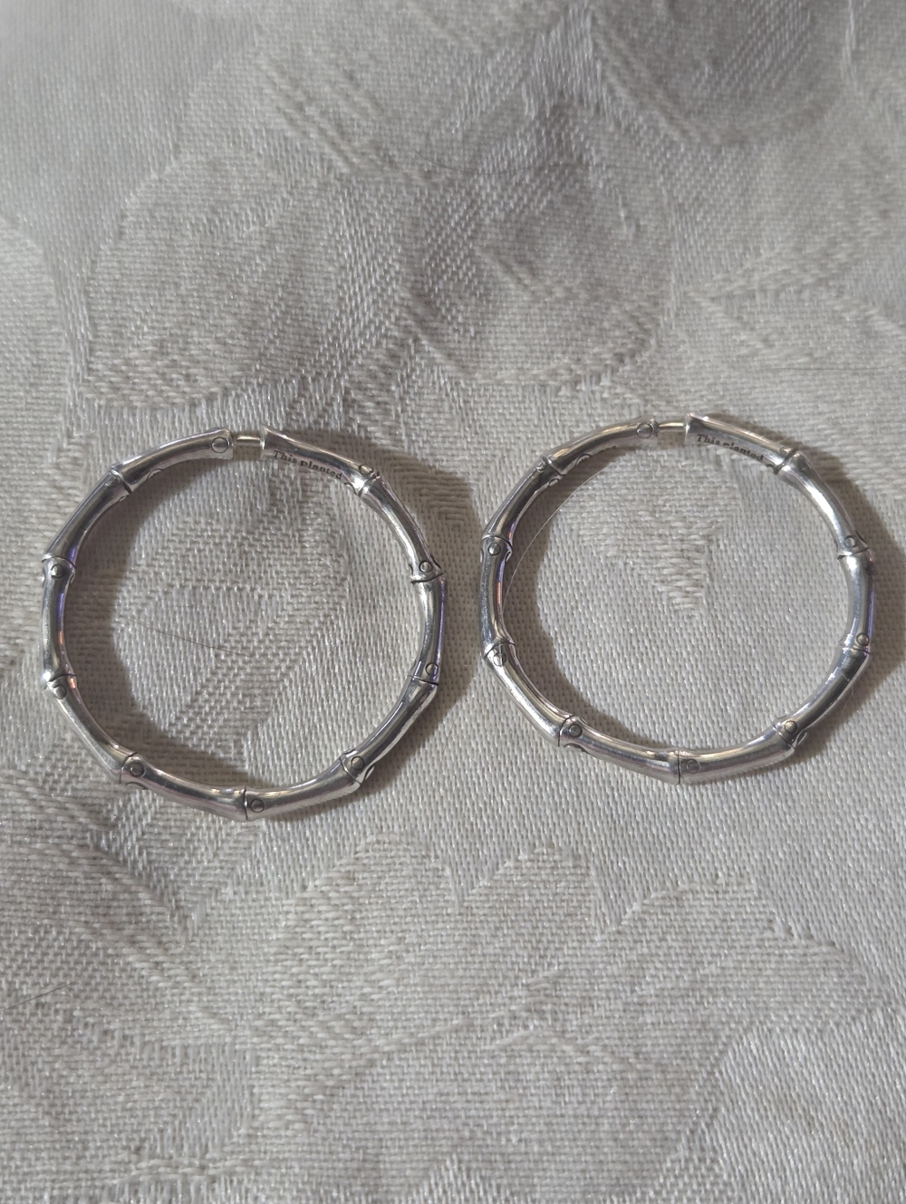 John Hardy Sterling Silver Medium Bamboo Hoop Earrings - Picture 4 of 9